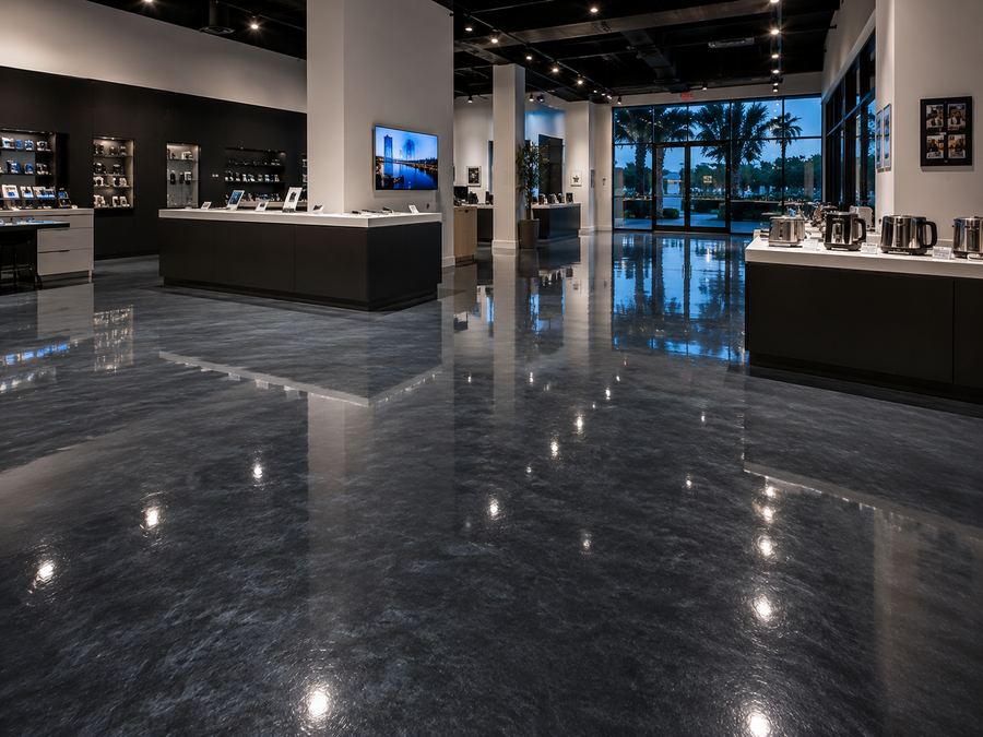 Retail showroom epoxy floor, St. Petersburg, FL
