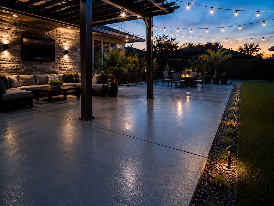 Restored patio epoxy slab, Riverview, FL
