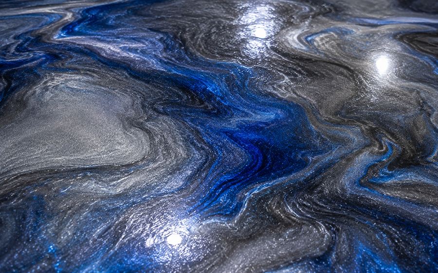 Metallic epoxy floor finish close-up