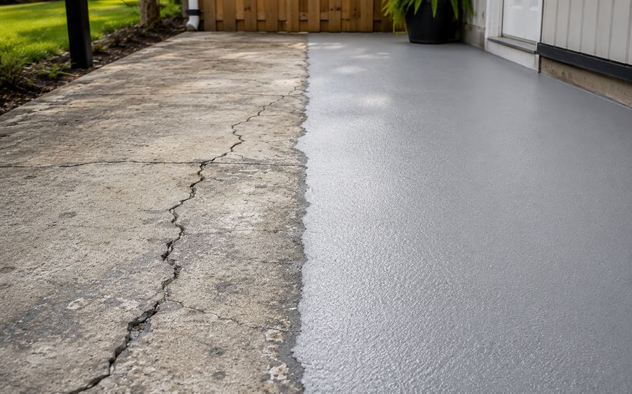 Concrete crack repair and coating
